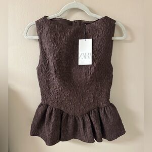 Zara Peplum Tailored Top